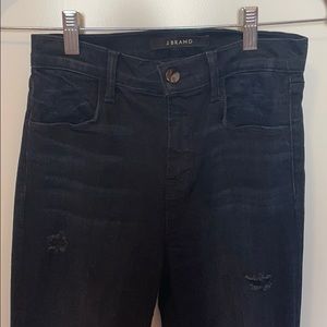 Dark blue jeans with holes in the knees, J Brand